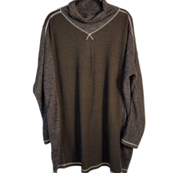 Free People FP Movement Size Large Women's Black/Grey Tunic Top Mock neck - Picture 1 of 11